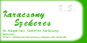 karacsony szekeres business card